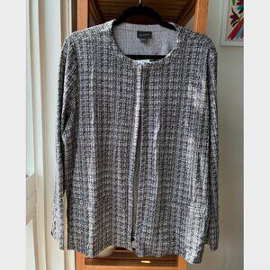 J. Jill NWT Black and White Textured Cardigan with Pockets - Size L